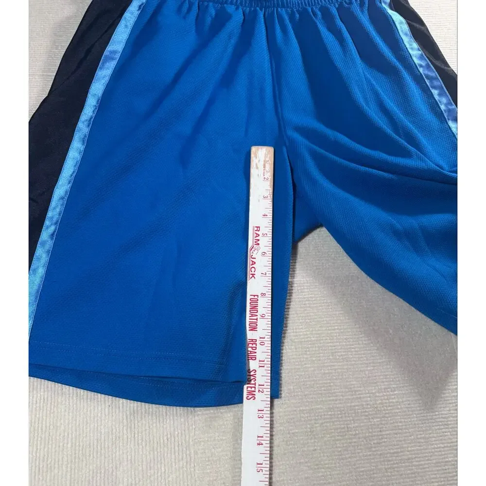 Nike Basketball Shorts Men's XL Blue Stripe Mesh Drawstring Athletic